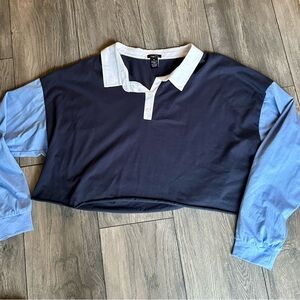 Rue 21 long sleeve cropped polo shirt